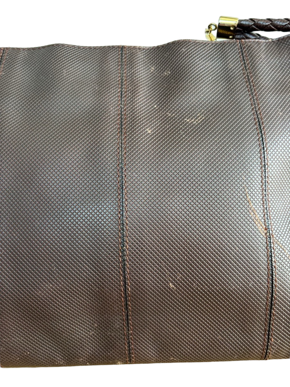 Bottega Veneta Vintage Brown Leather Shoulder Bag Minimalist Woven Detail - Picture 6 of 16